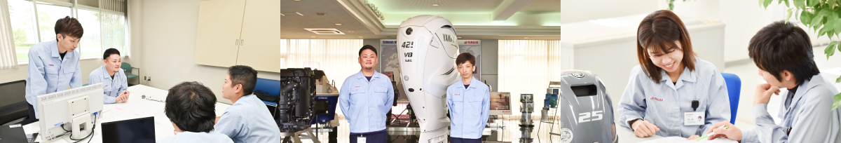 社員が写った3枚の連続写真